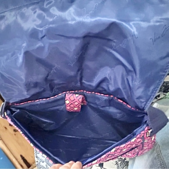 Vera Bradley Katalina pink diamonds laptop messenger bag crossbody - Picture 5 of 7